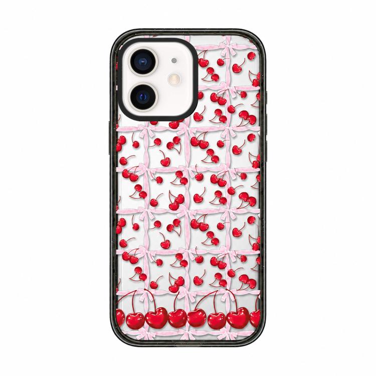 Custodia per telefono in acrilico TPU con motivo a quadri di ciliegie, For iPhone 12 Pro Max, For iPhone 12 Pro, For iPhone 11