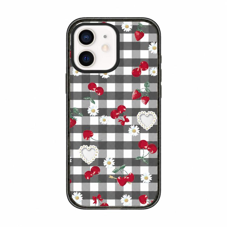 Custodia per telefono in acrilico TPU con motivo a quadri di ciliegie, For iPhone 12 Pro Max, For iPhone 12 Pro, For iPhone 11
