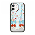 Custodia per telefono in acrilico TPU con motivo a quadri di ciliegie, For iPhone 12 Pro Max, For iPhone 12 Pro, For iPhone 11
