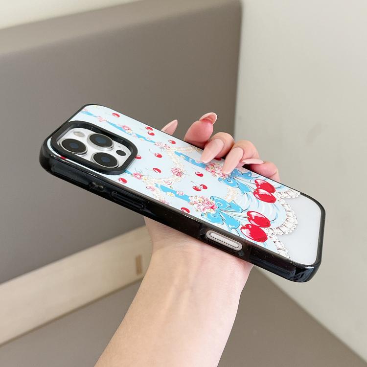 Custodia per telefono in acrilico TPU con motivo a quadri di ciliegie, For iPhone 17 Pro Max, For iPhone 17 Pro, For iPhone 17, For iPhone Air
