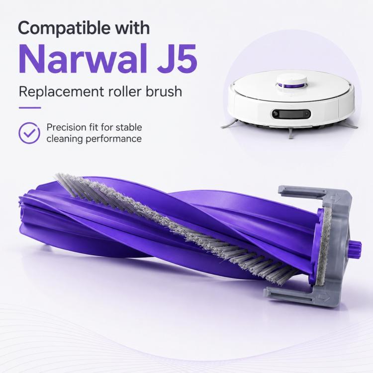 Per i pezzi di ricambio dell'aspirapolvere robot Narwal J5, Main Brush, Dual Side Brush, White Mop Pad, Grey Mop Pad, 2pcs Activated Carbon Filter, Dual Filter, Dust Bag, Main Brush Cover