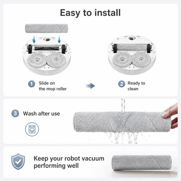 Ricambi per robot aspirapolvere Narwal Xiaoyao 002 / 002 Max, Track Mop Pad, Main Brush, Dual Side Brush for 002, Side Brush for 002 Max, Dual Filter, Auto Refill and Drain Version Dust Bag, Base Station Version Dust Bag