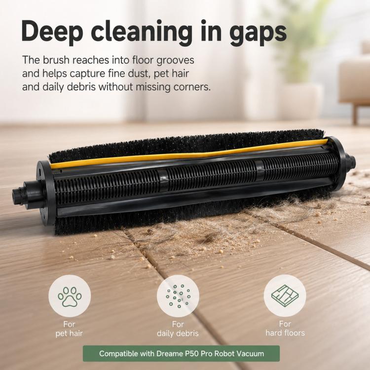 Per i ricambi del robot aspirapolvere Dreame P50 Pro, Hair Cutting Roller Brush, Main Brush, Main Rubber Brush Cover, Mop Pad, Dust Bag, Activated Carbon Dust Bag, Filter, Side Brush