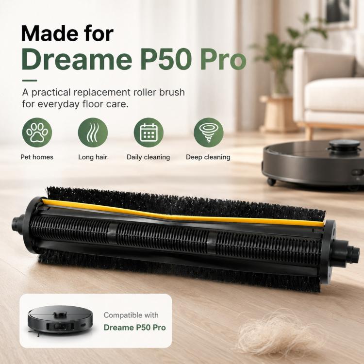 Per i ricambi del robot aspirapolvere Dreame P50 Pro, Hair Cutting Roller Brush, Main Brush, Main Rubber Brush Cover, Mop Pad, Dust Bag, Activated Carbon Dust Bag, Filter, Side Brush