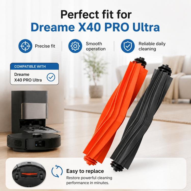 Ricambi per l'aspirapolvere robot Dreame X40 Pro Ultra, Dual Main Brush, Filter, Side Brush, Mop Pad, Activated Carbon Dust Bag