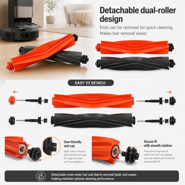 Ricambi per l'aspirapolvere robot Dreame X40 Pro Ultra, Dual Main Brush, Filter, Side Brush, Mop Pad, Activated Carbon Dust Bag