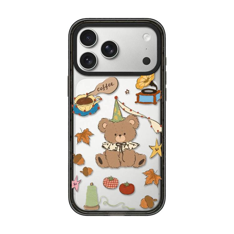 Custodia per telefono in TPU acrilico trasparente con orso e mela, For iPhone 17 Pro Max, For iPhone 17 Pro, For iPhone 17, For iPhone Air, For iPhone 16 Pro Max, For iPhone 16 Pro