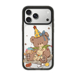Custodia per telefono in TPU acrilico trasparente con orso e mela, For iPhone 17 Pro Max, For iPhone 17 Pro, For iPhone 17, For iPhone Air, For iPhone 16 Pro Max, For iPhone 16 Pro