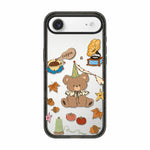 Custodia per telefono in TPU acrilico trasparente con orso e mela, For iPhone 17 Pro Max, For iPhone 17 Pro, For iPhone 17, For iPhone Air, For iPhone 16 Pro Max, For iPhone 16 Pro