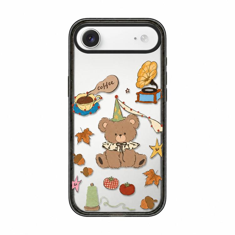 Custodia per telefono in TPU acrilico trasparente con orso e mela, For iPhone 17 Pro Max, For iPhone 17 Pro, For iPhone 17, For iPhone Air, For iPhone 16 Pro Max, For iPhone 16 Pro