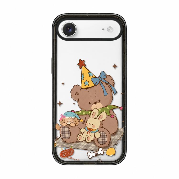 Custodia per telefono in TPU acrilico trasparente con orso e mela, For iPhone 17 Pro Max, For iPhone 17 Pro, For iPhone 17, For iPhone Air, For iPhone 16 Pro Max, For iPhone 16 Pro