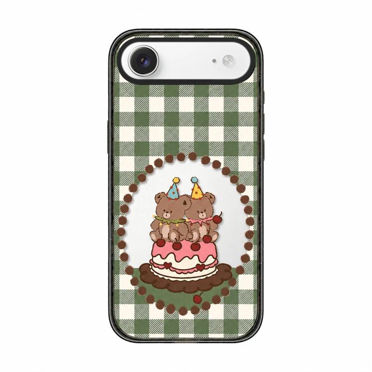 Custodia per telefono in TPU acrilico trasparente con orso e mela, For iPhone 17 Pro Max, For iPhone 17 Pro, For iPhone 17, For iPhone Air, For iPhone 16 Pro Max, For iPhone 16 Pro