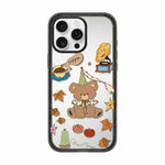 Custodia per telefono in TPU acrilico trasparente con orso e mela, For iPhone 17 Pro Max, For iPhone 17 Pro, For iPhone 17, For iPhone Air, For iPhone 16 Pro Max, For iPhone 16 Pro