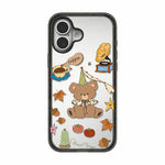 Custodia per telefono in TPU acrilico trasparente con orso e mela, For iPhone 16 Plus, For iPhone 16, For iPhone 15 Pro Max, For iPhone 15 Pro, For iPhone 15 Plus, For iPhone 15