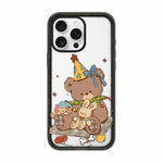 Custodia per telefono in TPU acrilico trasparente con orso e mela, For iPhone 16 Plus, For iPhone 16, For iPhone 15 Pro Max, For iPhone 15 Pro, For iPhone 15 Plus, For iPhone 15