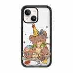 Custodia per telefono in TPU acrilico trasparente con orso e mela, For iPhone 16 Plus, For iPhone 16, For iPhone 15 Pro Max, For iPhone 15 Pro, For iPhone 15 Plus, For iPhone 15