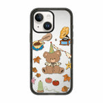 Custodia per telefono in TPU acrilico trasparente con orso e mela, For iPhone 14 Plus, For iPhone 14, For iPhone 14 Pro, For iPhone 14 Pro Max, For iPhone 13 Pro Max, For iPhone 13 Pro