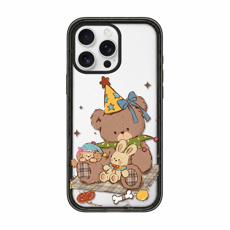 Custodia per telefono in TPU acrilico trasparente con orso e mela, For iPhone 14 Plus, For iPhone 14, For iPhone 14 Pro, For iPhone 14 Pro Max, For iPhone 13 Pro Max, For iPhone 13 Pro