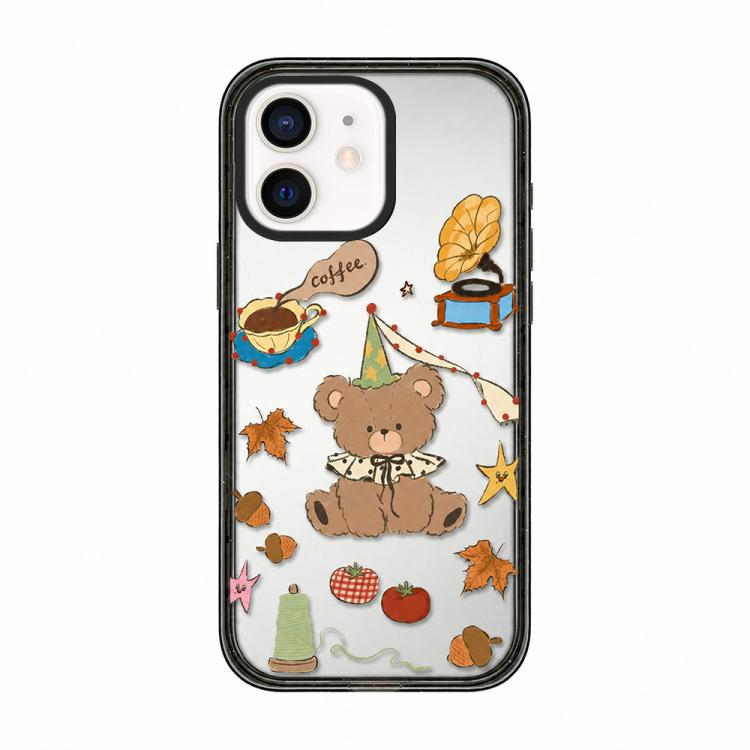 Custodia per telefono in TPU acrilico trasparente con orso e mela, For iPhone 13, For iPhone 12, For iPhone 12 Pro Max, For iPhone 12 Pro, For iPhone 11