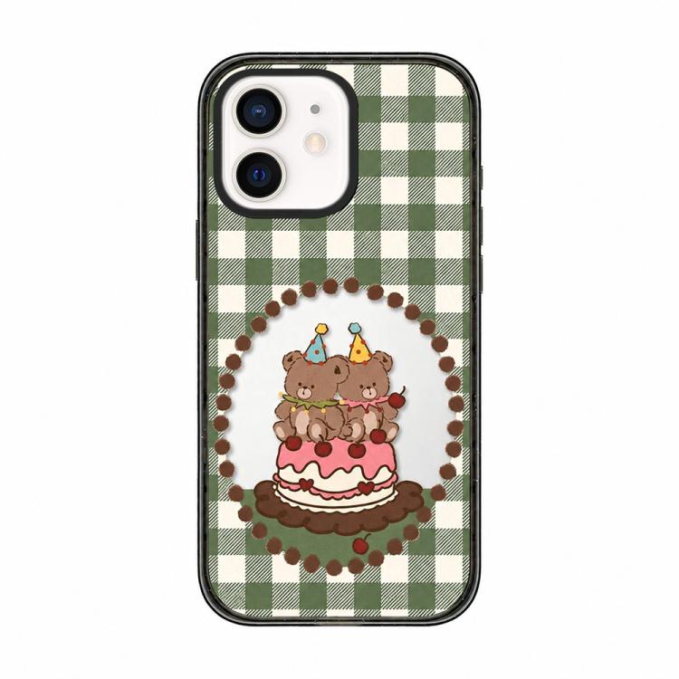Custodia per telefono in TPU acrilico trasparente con orso e mela, For iPhone 13, For iPhone 12, For iPhone 12 Pro Max, For iPhone 12 Pro, For iPhone 11