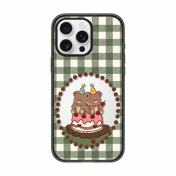 Custodia per telefono in TPU acrilico trasparente con orso e mela, For iPhone 13, For iPhone 12, For iPhone 12 Pro Max, For iPhone 12 Pro, For iPhone 11
