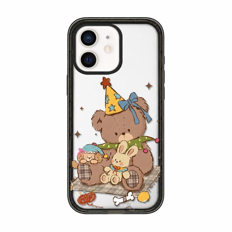 Custodia per telefono in TPU acrilico trasparente con orso e mela, For iPhone 13, For iPhone 12, For iPhone 12 Pro Max, For iPhone 12 Pro, For iPhone 11