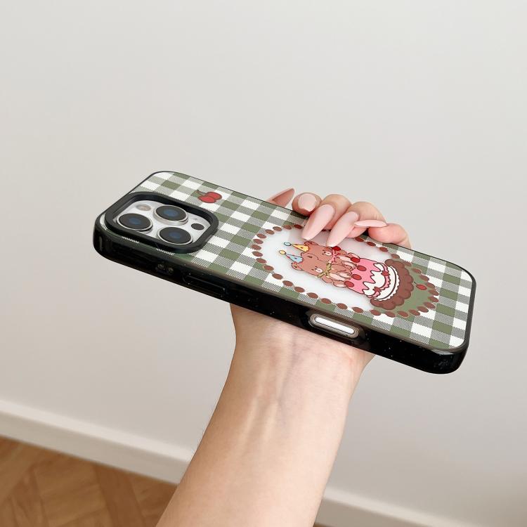 Custodia per telefono in TPU acrilico trasparente con orso e mela, For iPhone 14 Plus, For iPhone 14, For iPhone 14 Pro, For iPhone 14 Pro Max, For iPhone 13 Pro Max, For iPhone 13 Pro