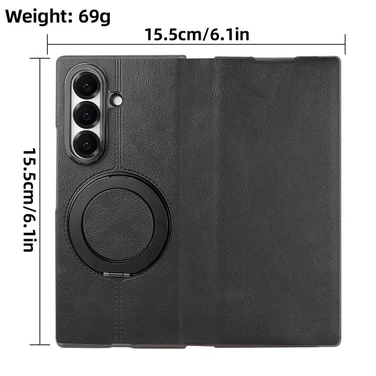 Custodia per telefono in pelle VIETAO con anello magnetico girevole a 360 gradi., For Galaxy Z Fold7 5G, For Galaxy Z Fold6 5G