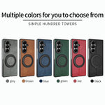 Custodia per telefono in pelle VIETAO con anello magnetico girevole a 360 gradi., For Galaxy Z Fold7 5G, For Galaxy Z Fold6 5G