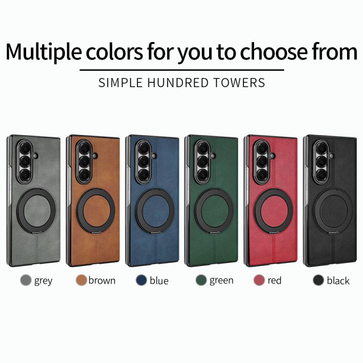 Custodia per telefono in pelle VIETAO con anello magnetico girevole a 360 gradi., For Galaxy Z Fold7 5G, For Galaxy Z Fold6 5G