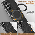 Custodia per telefono in pelle VIETAO con anello magnetico girevole a 360 gradi., For Galaxy Z Fold7 5G, For Galaxy Z Fold6 5G