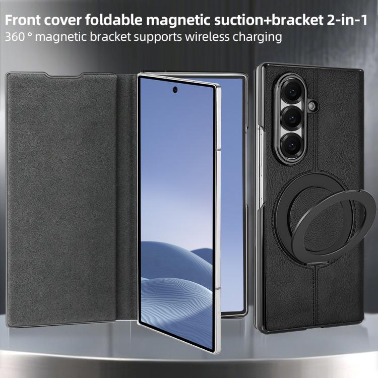 Custodia per telefono in pelle VIETAO con anello magnetico girevole a 360 gradi., For Galaxy Z Fold7 5G, For Galaxy Z Fold6 5G