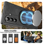 Custodia per telefono in pelle VIETAO con anello magnetico girevole a 360 gradi., For Galaxy Z Fold7 5G, For Galaxy Z Fold6 5G
