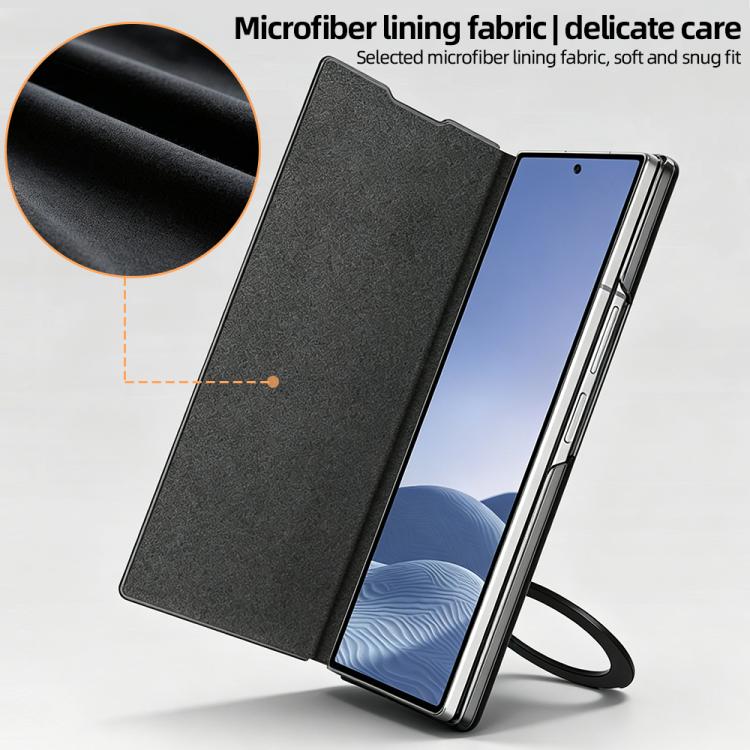 Custodia per telefono in pelle VIETAO con anello magnetico girevole a 360 gradi., For Galaxy Z Fold7 5G, For Galaxy Z Fold6 5G