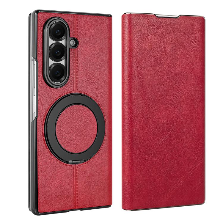 Custodia per telefono in pelle VIETAO con anello magnetico girevole a 360 gradi., For Galaxy Z Fold7 5G, For Galaxy Z Fold6 5G