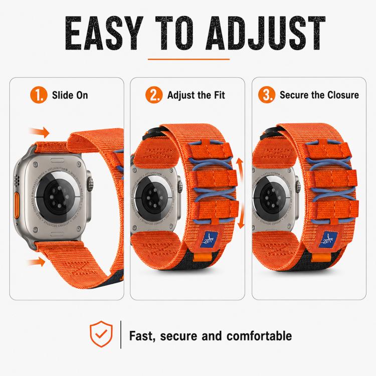 Cinturino per orologio xDfind Sport in nylon con chiusura a strappo., For Apple Watch 42 / 44 / 45 / 46 / 49mm, For Apple Watch 38 / 40 / 41 / S11 42mm
