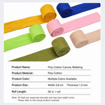 Fascia intrecciata in tela colorata di poliestere e cotone, 50 m, 3.8cm