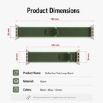 Cinturino per orologio xDfind regolabile con chiusura a strappo in nylon riflettente, For Apple Watch 42 / 44 / 45 / 46 / 49mm, For Apple Watch 38 / 40 / 41 / S11 42mm