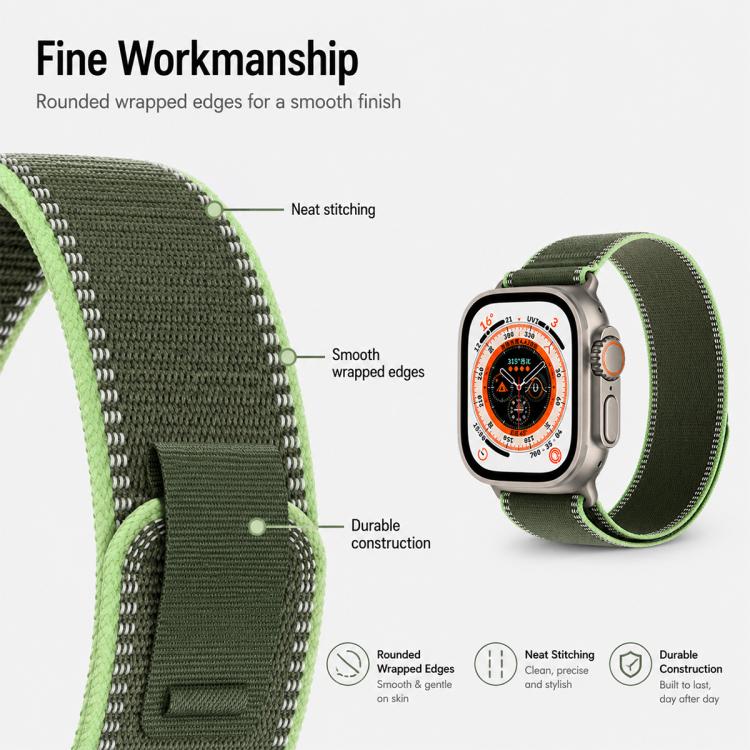 Cinturino per orologio xDfind regolabile con chiusura a strappo in nylon riflettente, For Apple Watch 42 / 44 / 45 / 46 / 49mm, For Apple Watch 38 / 40 / 41 / S11 42mm