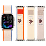 Cinturino per orologio in nylon con chiusura a strappo e strass xDfind, For Apple Watch 42 / 44 / 45 / 46 / 49mm, For Apple Watch 38 / 40 / 41 / S11 42mm
