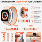 Cinturino per orologio in nylon con chiusura a strappo e strass xDfind, For Apple Watch 42 / 44 / 45 / 46 / 49mm, For Apple Watch 38 / 40 / 41 / S11 42mm