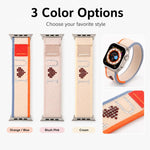 Cinturino per orologio in nylon con chiusura a strappo e strass xDfind, For Apple Watch 42 / 44 / 45 / 46 / 49mm, For Apple Watch 38 / 40 / 41 / S11 42mm