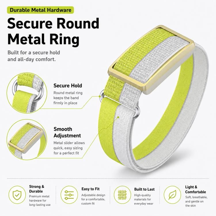 Cinturino per orologio Polar Loop xDfind con fibbia rotonda in metallo, in nylon traspirante con filato di piuma e passante in metallo., S Wrist Circumference 135–170 mm, L Wrist Circumference 170-235mm