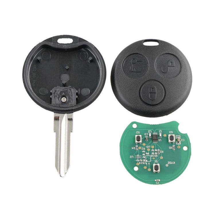 Embrione punta chiave auto dritta Frequenza 433,92 per Mercedes-Benz Smart 3 pulsanti, For Mercedes-Benz Smart