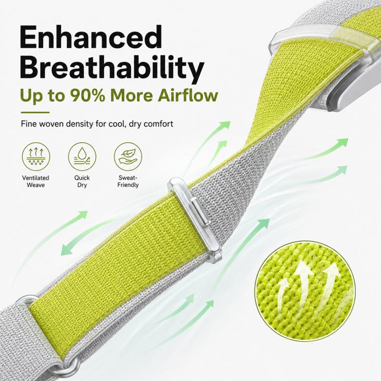 Cinturino per orologio con fibbia in metallo e sgancio rapido in nylon traspirante con filato di piuma per cardiofrequenzimetro COROS xDfind., S Wrist Circumference 135-170mm, L Wrist Circumference 170-235mm