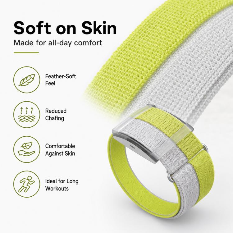 Cinturino per orologio con fibbia in metallo e sgancio rapido in nylon traspirante con filato di piuma per cardiofrequenzimetro COROS xDfind., S Wrist Circumference 135-170mm, L Wrist Circumference 170-235mm