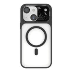 Custodia magnetica ibrida in PC TPU con supporto per lente in metallo e lente., For iPhone 15 Pro, For iPhone 15 Plus, For iPhone 15, For iPhone 14 Plus