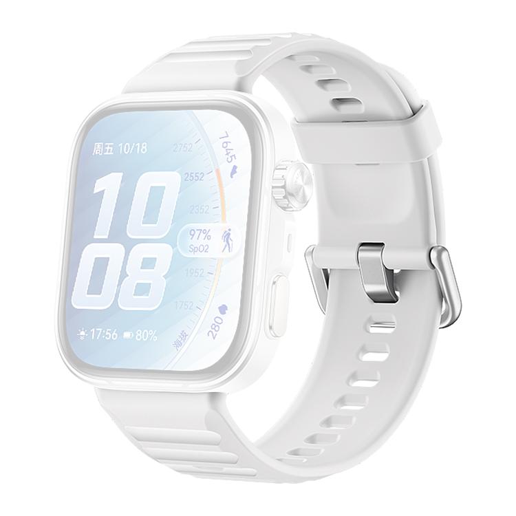Cinturino in silicone xDfind Sport per Huawei Watch Fit 5 / Fit 5 Pro., Silver Buckle, Black Buckle