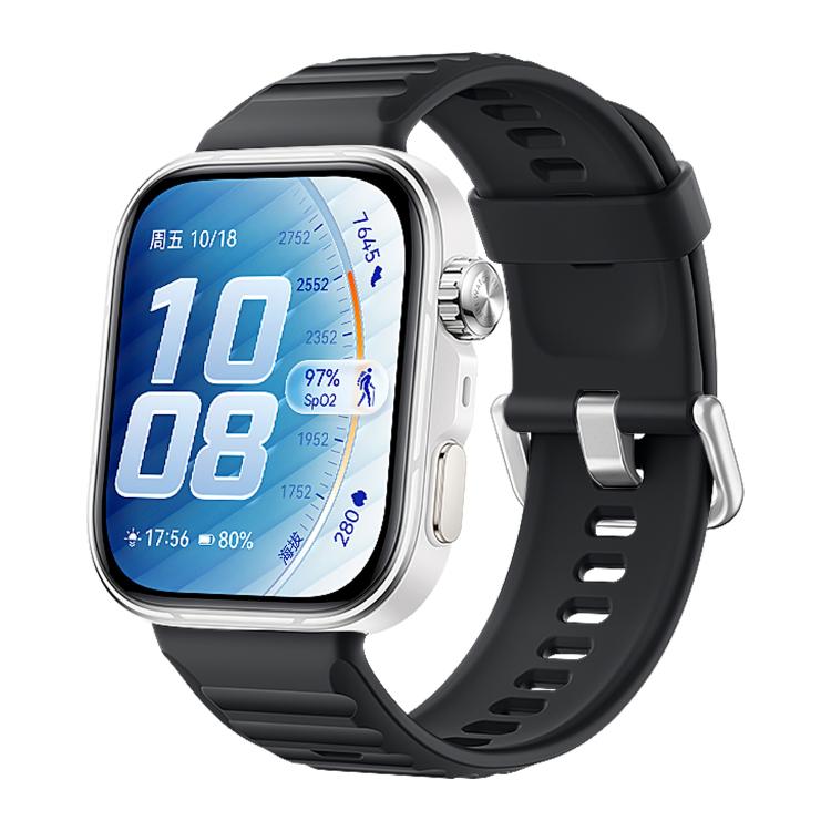Cinturino in silicone xDfind Sport per Huawei Watch Fit 5 / Fit 5 Pro., Silver Buckle, Black Buckle