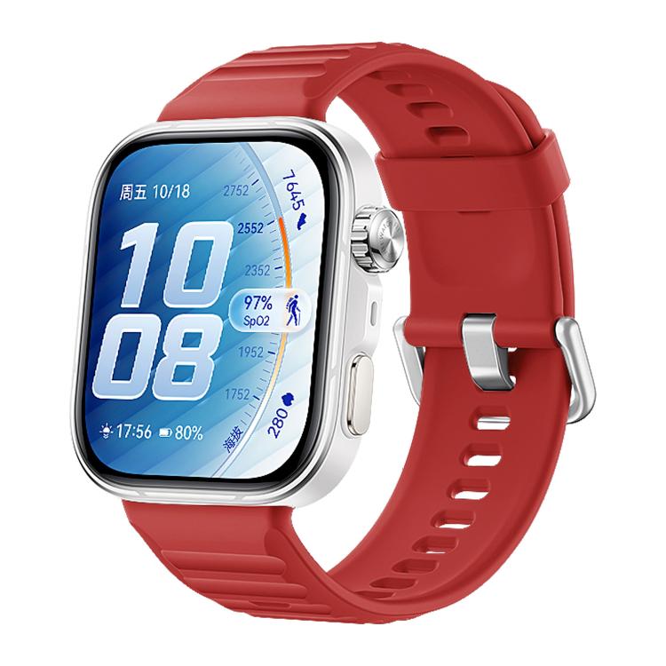 Cinturino in silicone xDfind Sport per Huawei Watch Fit 5 / Fit 5 Pro., Silver Buckle, Black Buckle
